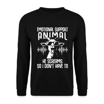 Ziegen Schreien Alltagsstress Auszeit Lehrer - Unisex Pullover - Schwarz - Vorne - Alina (178cm) & Michal (187cm)