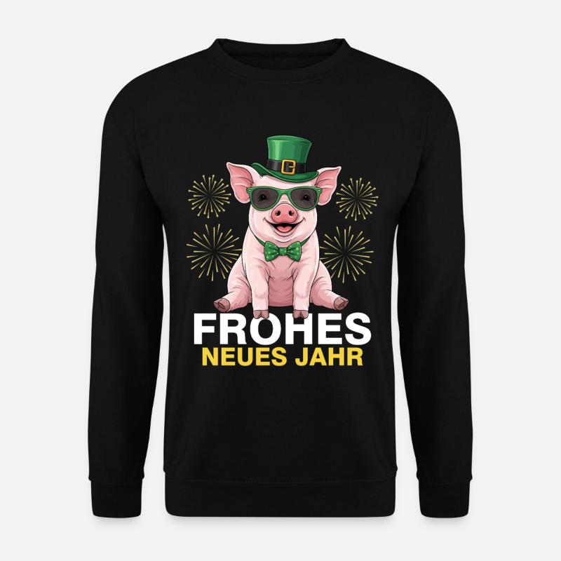 Godt nytår heldig gris - Unisex sweater - sort