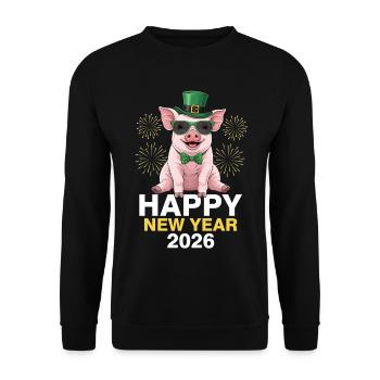 Bonne Année 2026 - Sweat-shirt Unisexe - noir - Devant - Alina (178cm) & Michal (187cm)