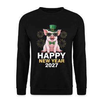 Happy New Year 2027 - Unisex Pullover - Schwarz - Vorne - Alina (178cm) & Michal (187cm)