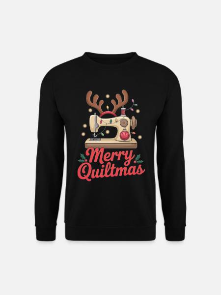 Merry Quiltmas Couture festive Père Noël Noël - Sweat-shirt Unisexe - noir