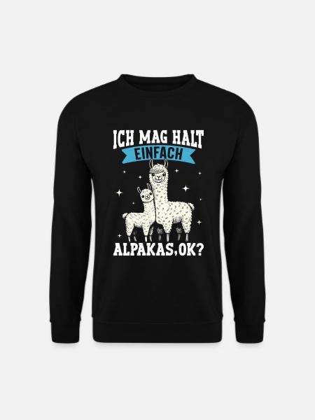 Alpaka Fan ICH MAG HALT EINFACH ALPAKAS Lustig - Unisex Pullover - Schwarz