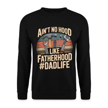 Il n’y a pas de capuche comme la paternité – Chemise de papa - Sweat-shirt Unisexe - noir - Devant - Alina (178cm) & Michal (187cm)