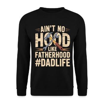 Il n’y a pas de capuche comme la paternité – Chemise de papa - Sweat-shirt Unisexe - noir - Devant - Alina (178cm) & Michal (187cm)