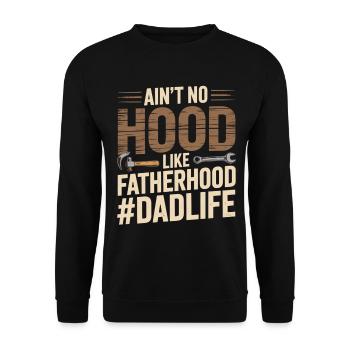 Il n’y a pas de capuche comme la paternité – Chemise de papa - Sweat-shirt Unisexe - noir - Devant - Alina (178cm) & Michal (187cm)