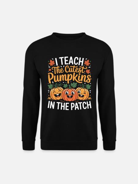 Citrouilles sucrées en automne enseignant - Sweat-shirt Unisexe - noir