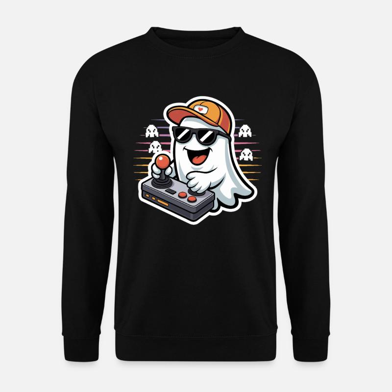 Retro Gamer Halloween Geist - Unisex Pullover - Schwarz