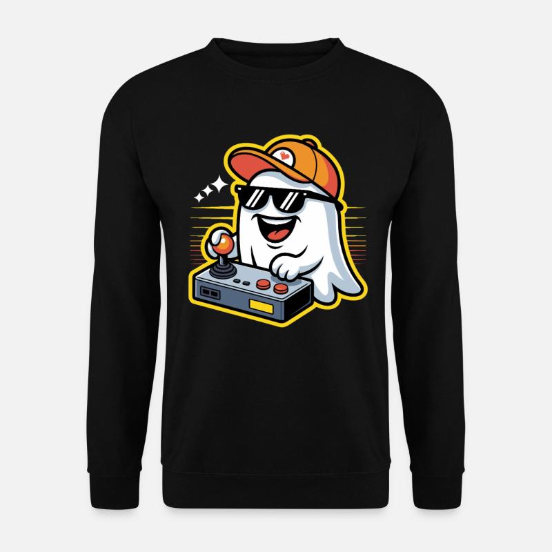 Retro Gamer Halloween Geist - Unisex Pullover - Schwarz