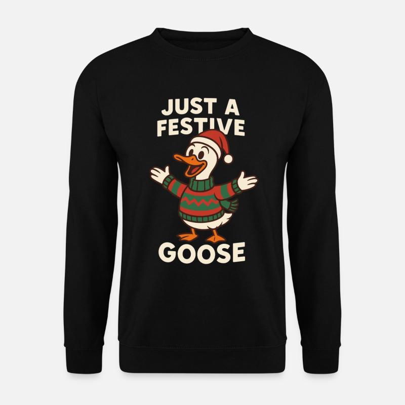 Nur eine festliche Weihnachtsgans - Unisex Pullover - Schwarz