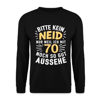 70s Cheers Shirt – No Envy, Look Good - Unisex Sweatshirt - black - Front - Alina (178cm) & Michal (187cm)