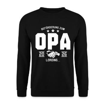 Annonce de grossesse du futur grand-père 2026 - Sweat-shirt Unisexe - noir - Devant - Alina (178cm) & Michal (187cm)