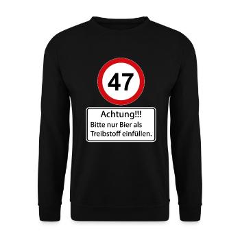47 Caution Only Fill Beer as Fuel - Unisex Sweatshirt - black - Front - Alina (178cm) & Michal (187cm)