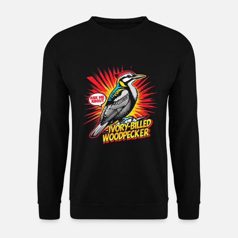 Elfenbein Specht Vogelbeobachter - Unisex Pullover - Schwarz