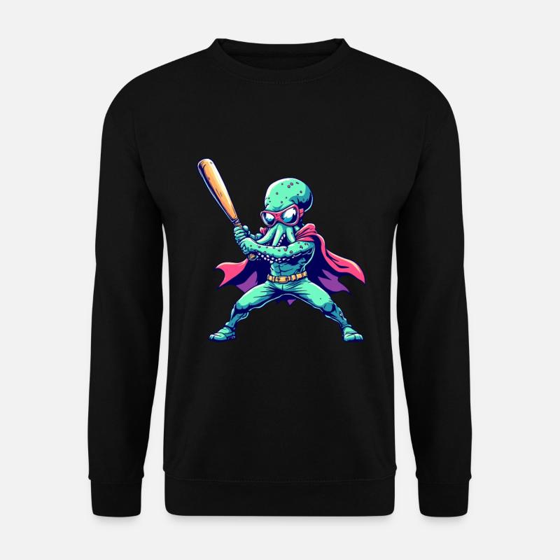 Baseball Octopus Superhero - Unisex Sweatshirt - black