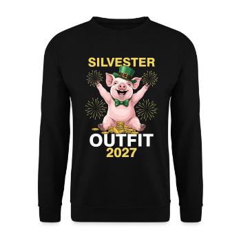 New Year's Eve Outfit 2026 - Unisex Sweatshirt - black - Front - Alina (178cm) & Michal (187cm)