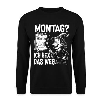 Lundi, je vais comme ça - Sweat-shirt Unisexe - noir - Devant - Alina (178cm) & Michal (187cm)
