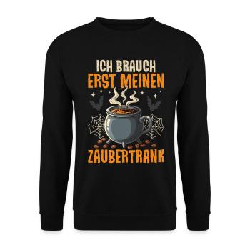 I need my magic potion first - Unisex Sweatshirt - black - Front - Alina (178cm) & Michal (187cm)