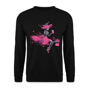 Skeleton Witch Feminist Halloween - Unisex Sweatshirt - black - Front - Alina (178cm) & Michal (187cm)