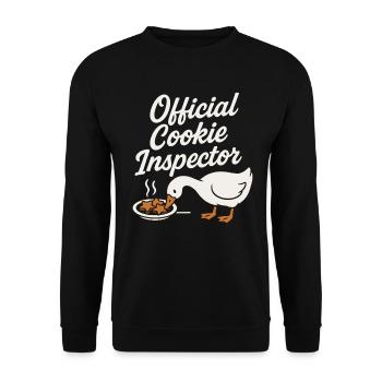 Offizieller Cookie Inspector Gans Weihnachten Lustig - Unisex Pullover - Schwarz - Vorne - Alina (178cm) & Michal (187cm)