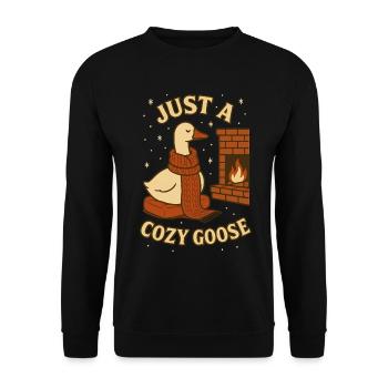 Oie de Noël Famille Douillette Vacances Design - Sweat-shirt Unisexe - noir - Devant - Alina (178cm) & Michal (187cm)