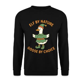 Elfe de Noël par nature Oie par choix - Sweat-shirt Unisexe - noir - Devant - Alina (178cm) & Michal (187cm)