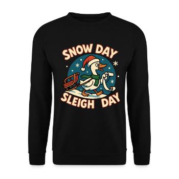 Snow Day Sleigh Day Goose Christmas Funny Santa - Unisex Sweatshirt - black - Front - Alina (178cm) & Michal (187cm)