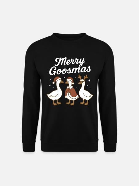 Christmas Goose Merry Goosmas Funny Xmas - Unisex Sweatshirt - black