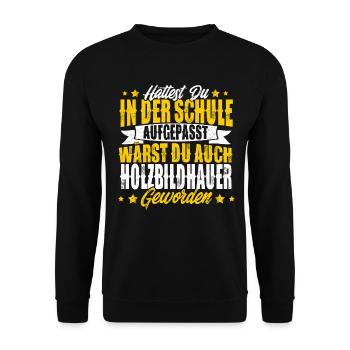 Sculpteur sur bois - Sweat-shirt Unisexe - noir - Devant - Alina (178cm) & Michal (187cm)
