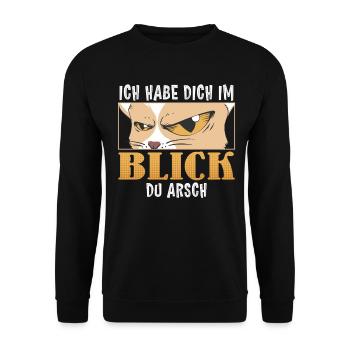 Mallorca I HAVE YOU IN VIEW YOU ASS Funny - Unisex Sweatshirt - black - Front - Alina (178cm) & Michal (187cm)