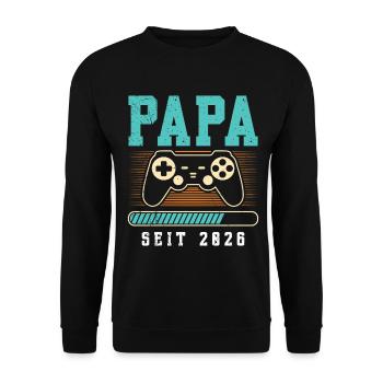 Father-to-be DAD SINCE 2026 Funny - Unisex Sweatshirt - black - Front - Alina (178cm) & Michal (187cm)