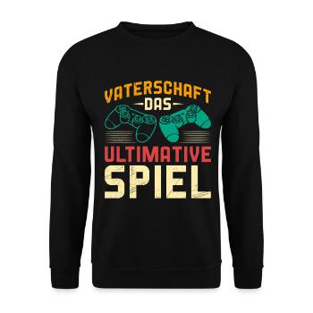 VATERSCHAFT DAS ULTIMATIVE SPIEL Lustiges - Unisex Pullover - Schwarz - Vorne - Alina (178cm) & Michal (187cm)