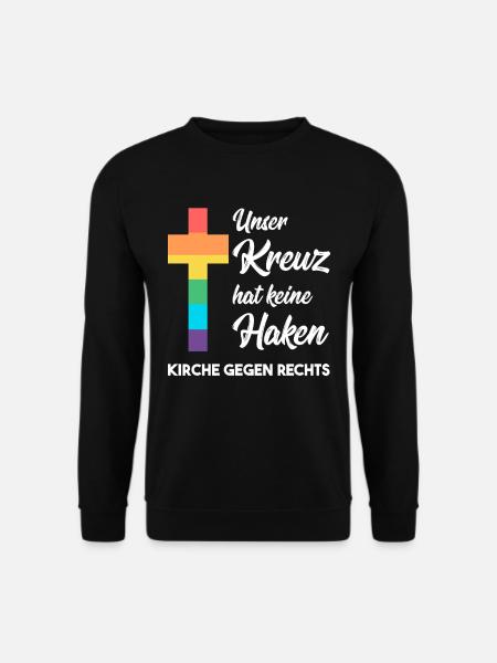 Kirche gegen Nazis - Unser Kreuz hat keine Haken - Unisex Pullover - Schwarz