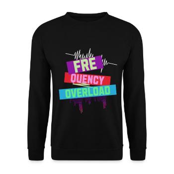 Frequency Overload Rave EDM - Unisex Pullover - Schwarz - Vorne - Alina (178cm) & Michal (187cm)