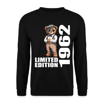 1962 Limited Edition Bär Geburtstag 1962 - Unisex Pullover - Schwarz - Vorne - Alina (178cm) & Michal (187cm)