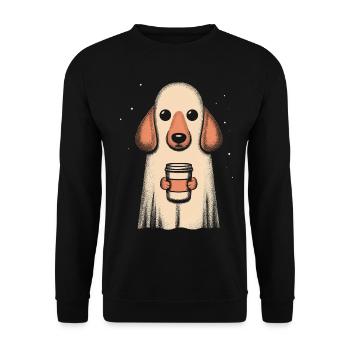 Funny Dog Ghost, Scary - Unisex Sweatshirt - black - Front - Alina (178cm) & Michal (187cm)