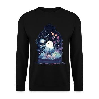 Cute Ghost Halloween Spooky Fun - Unisex Sweatshirt - black - Front - Alina (178cm) & Michal (187cm)