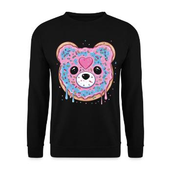 Dessert sucré beignet avec givré - Sweat-shirt Unisexe - noir - Devant - Alina (178cm) & Michal (187cm)