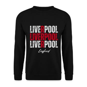 Liverpool Angleterre, fierté anglaise - Sweat-shirt Unisexe - noir - Devant - Alina (178cm) & Michal (187cm)