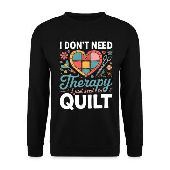 Patchwork Herz Therapie Quilt - Unisex Pullover - Schwarz - Vorne - Alina (178cm) & Michal (187cm)