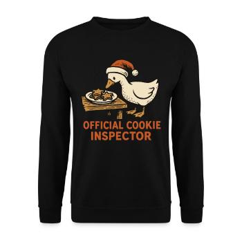 Oie Noël Drôle Père Noël Cookie Officiel - Sweat-shirt Unisexe - noir - Devant - Alina (178cm) & Michal (187cm)