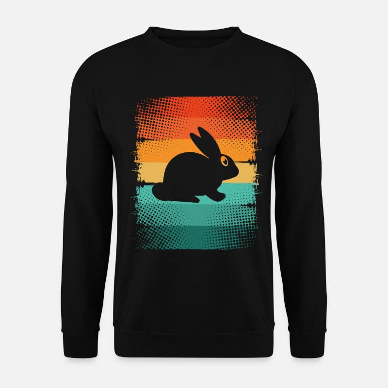 Rabbit silhouette on rainbow ribbons - Unisex Sweatshirt - black
