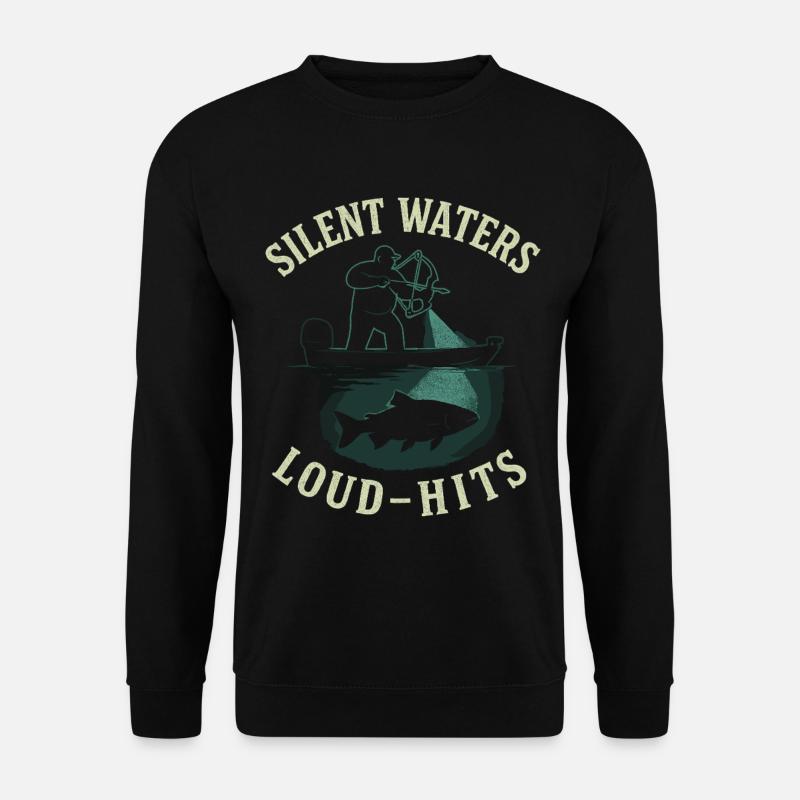 Silent Waters Loud-Hits Angler Abenteuer - Unisex Pullover - Schwarz