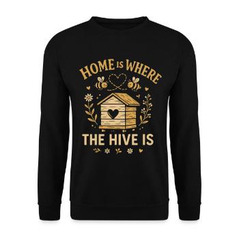 Home Is Where The Hive Is - Beehive - Unisex Sweatshirt - black - Front - Alina (178cm) & Michal (187cm)