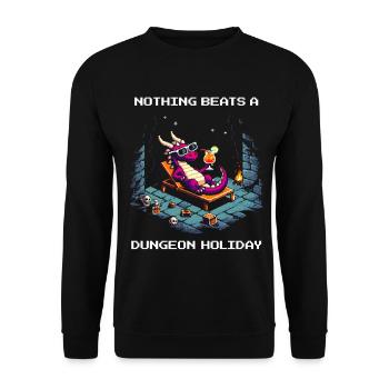 Nothing Beats Dungeon Vacation | RPG, Fantasy - Unisex Sweatshirt - black - Front - Alina (178cm) & Michal (187cm)