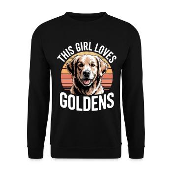This Girl Loves Goldens - Unisex Sweatshirt - black - Front - Alina (178cm) & Michal (187cm)