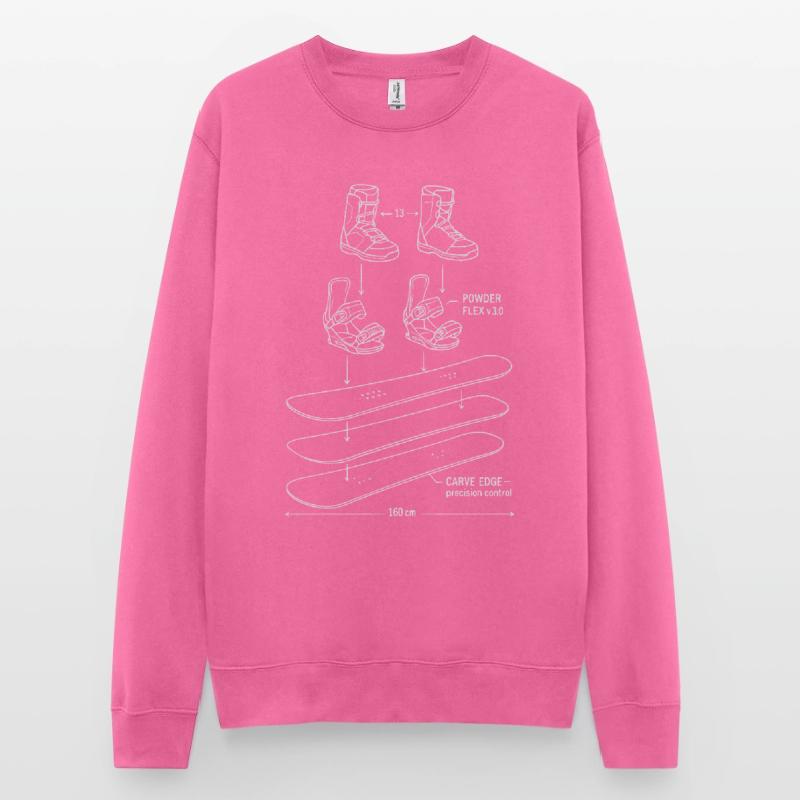 Conception de technique de plan de snowboard Sweat-shirt Unisexe