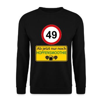 49 Ab jetzt nur noch Hopfensmoothie - Unisex Pullover - Schwarz - Vorne - Alina (178cm) & Michal (187cm)