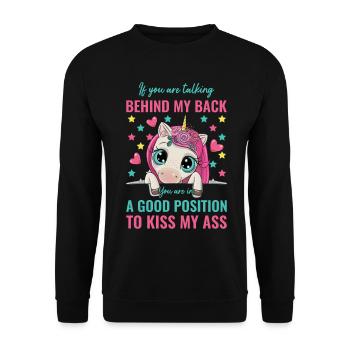 Licorne - Sweat-shirt Unisexe - noir - Devant - Alina (178cm) & Michal (187cm)
