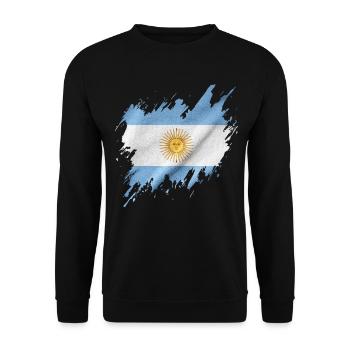 Drapeau de l’Argentine, style déchiré - Sweat-shirt Unisexe - noir - Devant - Alina (178cm) & Michal (187cm)