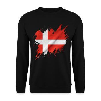 Flag of Denmark, ripped style - Unisex Sweatshirt - black - Front - Alina (178cm) & Michal (187cm)